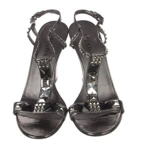 Prada Black Sandals with Embellished Straps